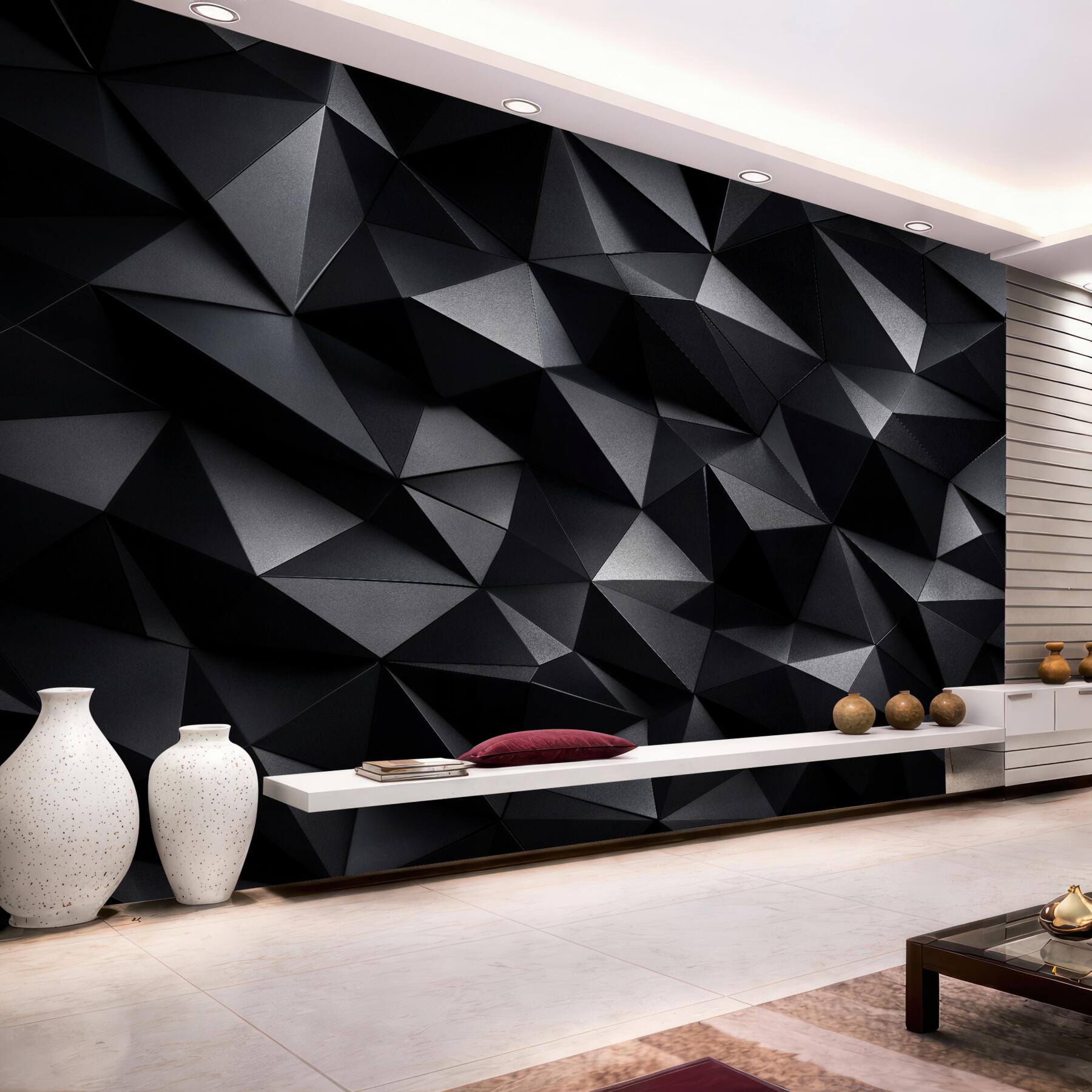 Fototapeten Schwarze geometrische 3D-Formen