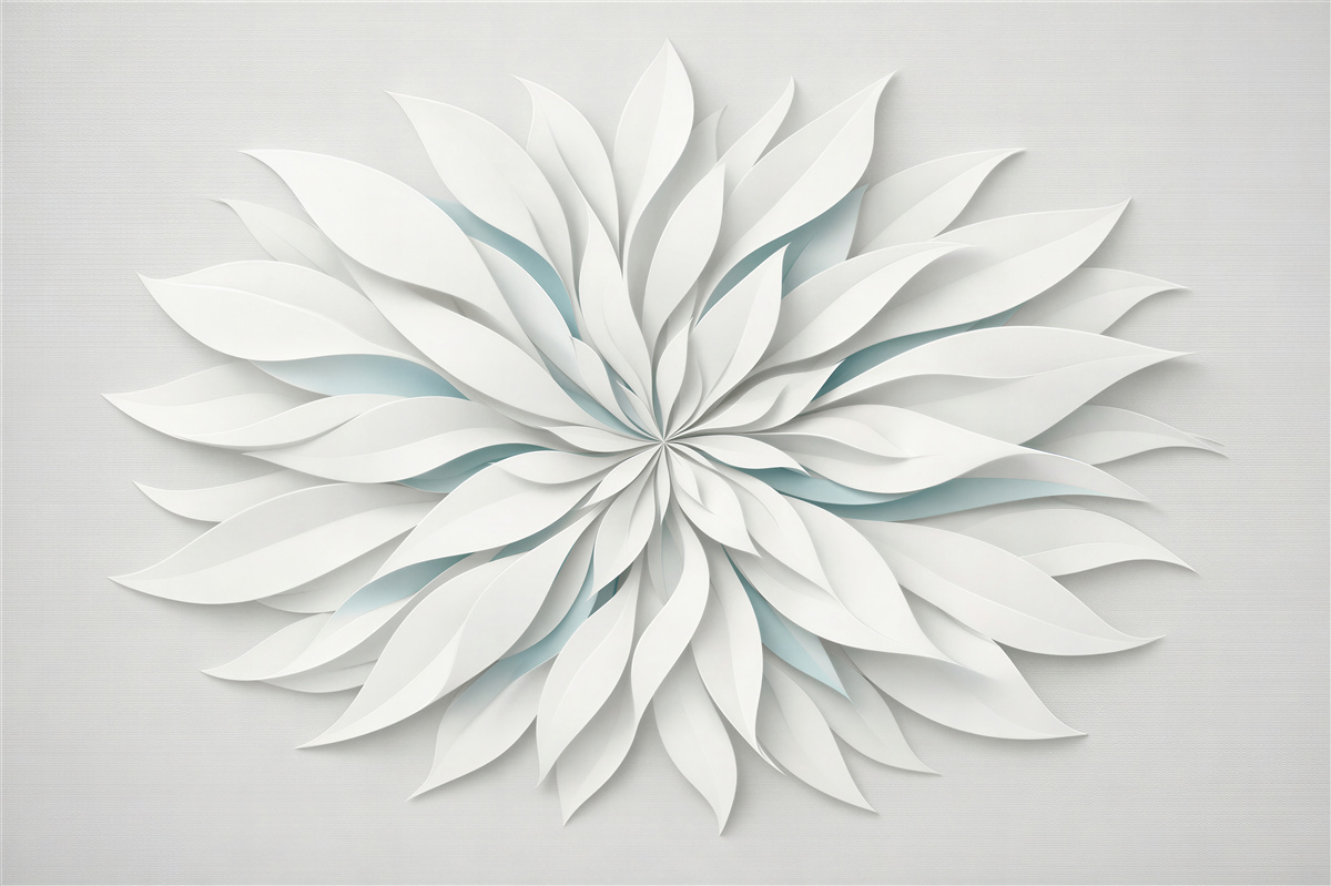 Fototapeten Weiße 3D-Blume der Ruhe