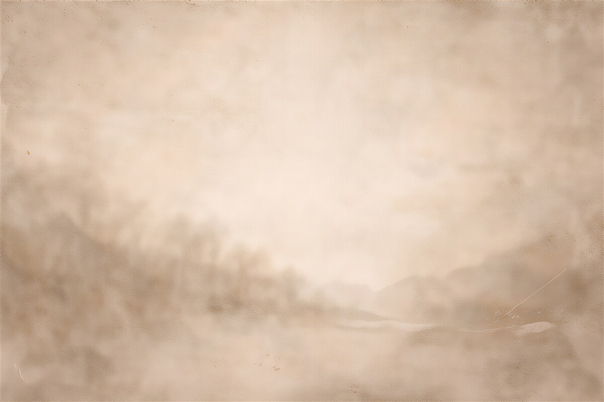 Fototapeten Beige Berglandschaft im Nebel