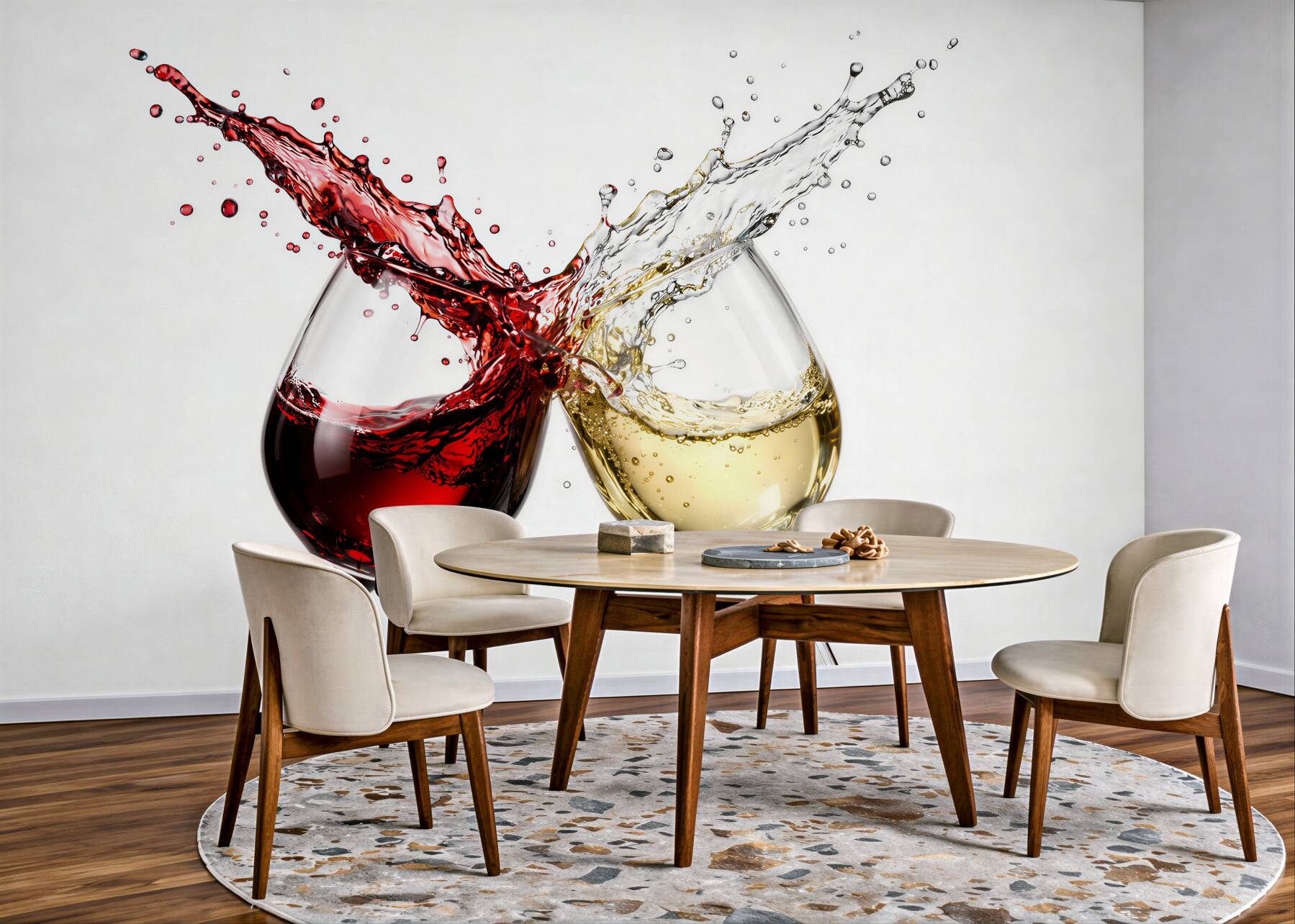 Fototapeten Spritzende Weingläser