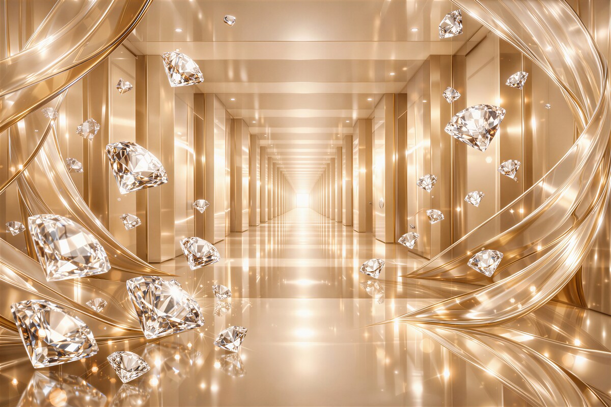 Fototapeten Luxuriöser Tunnel mit Kristallen