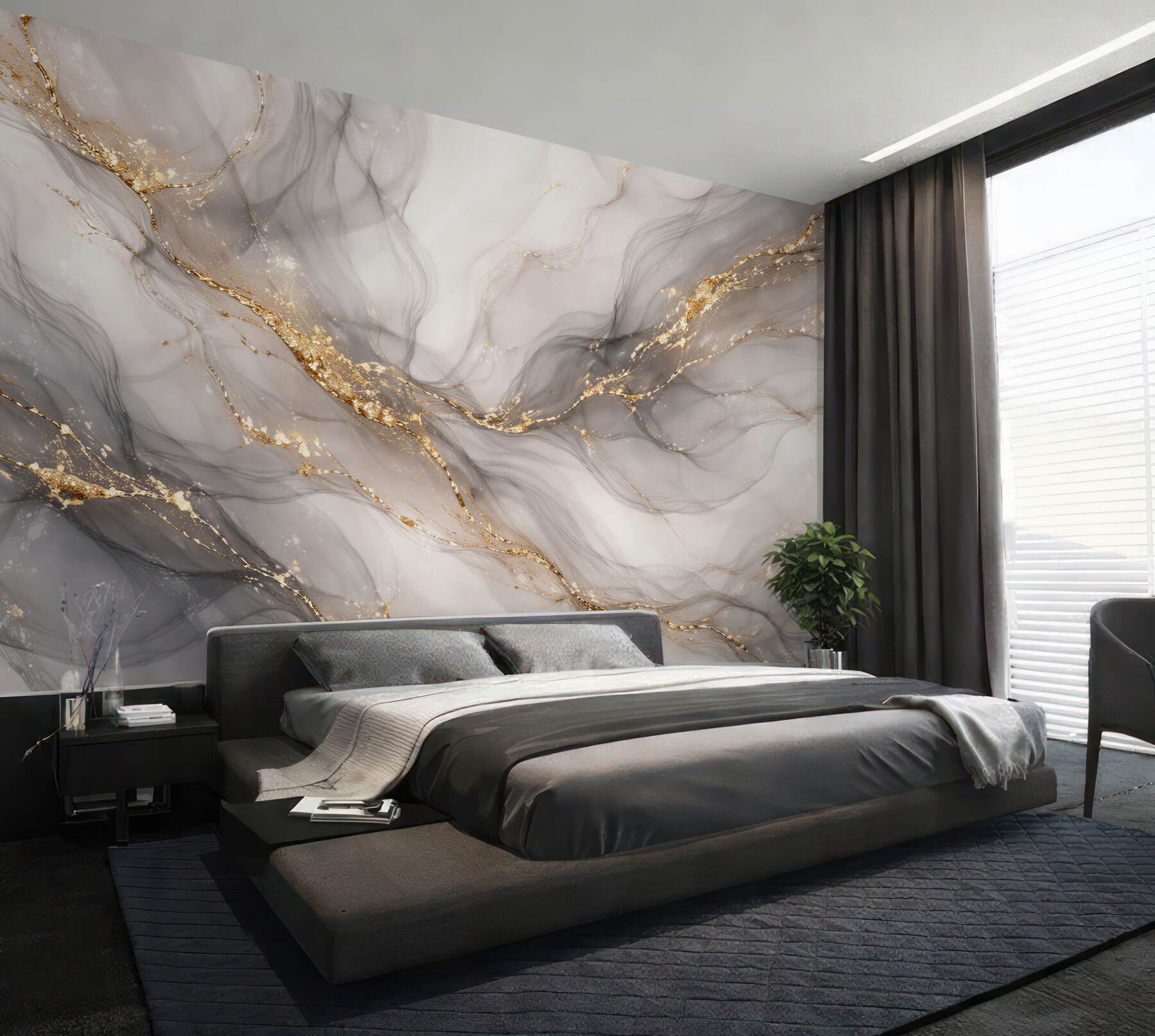Fototapeten Zarter Marmor mit Gold