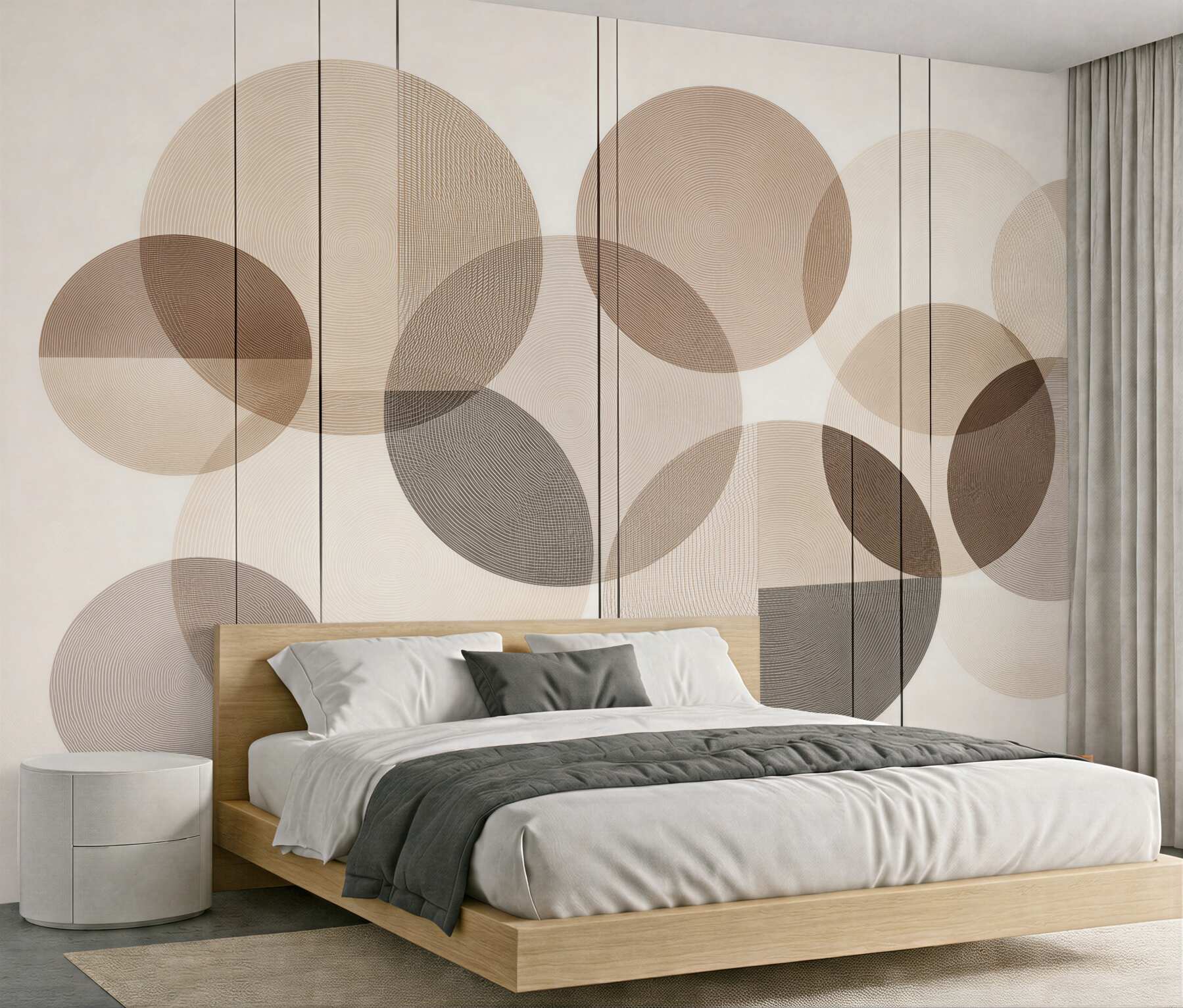 Fototapeten Beige Kreise in moderner Harmonie