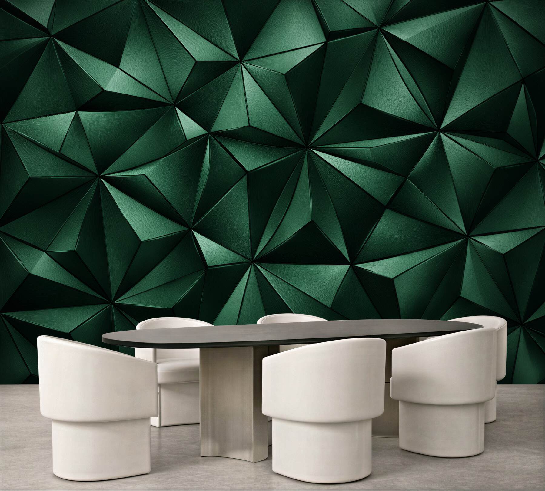 Fototapeten Grüne geometrische Tiefe