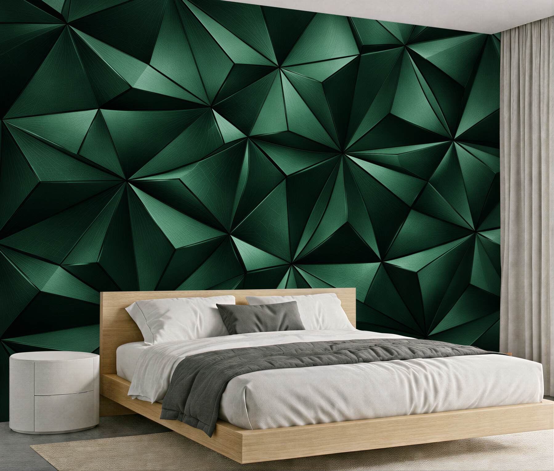 Fototapeten Grüne geometrische Tiefe